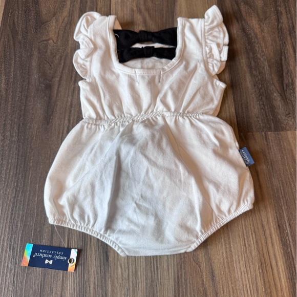Simply Southern Bubble One Piece NEW Bee Happy baby newborn Cotton 0-6 mo bows - Picture 7 of 10
